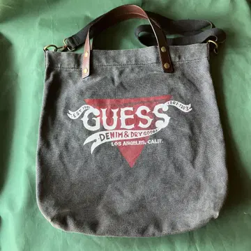 GUESS 2way 데님 토트백 차콜 그레이