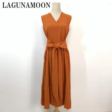 LA7161 러그문 레이온 슬리브리스 원피스 테라코타 S