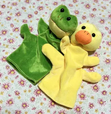 동물 손가락 인형 2개 개구리와 오리 새상품 큰