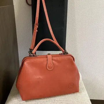 토요오카 가방 오렌지 가죽 2way 숄더백