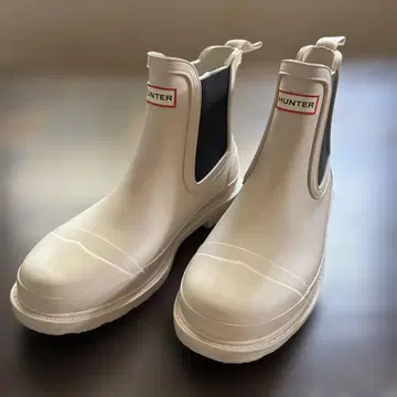 HUNTER 숏부츠 화이트 24.5cm UK6 새상품급