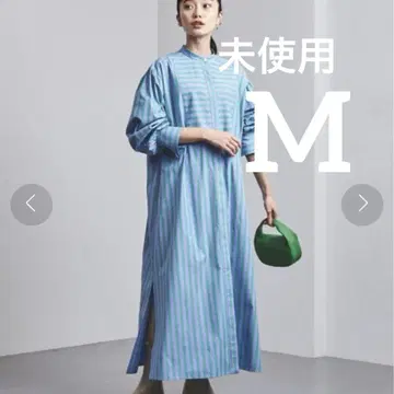 유나이티드 애로우즈 런던 스트라이프 패널 셔츠 원피스