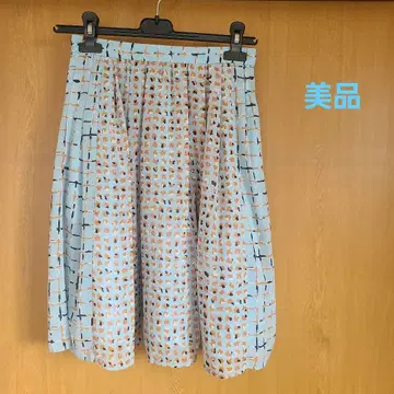TOCCA 스카이블루 기하학 패턴 플레어 스커트