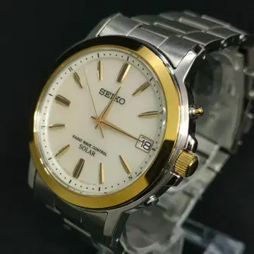 컨디션 최상 SEIKO 세이코 7B52 골드 실버 전파 솔라 남성용