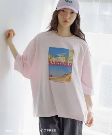 니코앤드 백 천 CITY 사진 티셔츠 핑크 새상품급