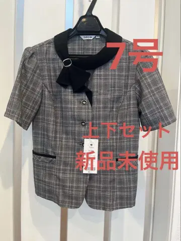 오버 블라우스 사무복 A 라인 스커트 미사용 새상품 상하의 세트 7호