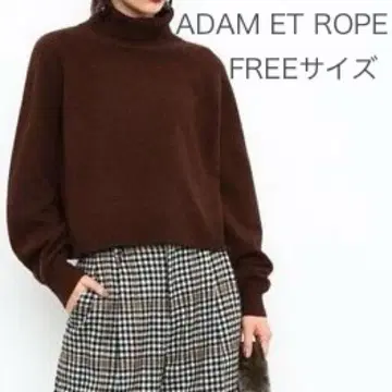 ADAM ET ROPE 울 크롭 터틀 니트 풀오버