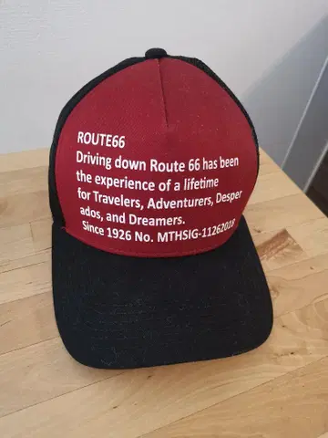 ROUTE66 메쉬 캡 레드/블랙