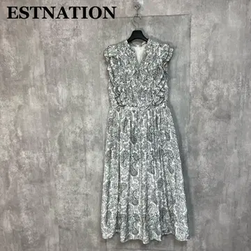 ESTNATION 프릴 롱 원피스 38