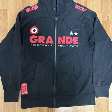 도메스틱 브랜드 GRANDE.F.P 로고 지퍼 후드티 후드 부착