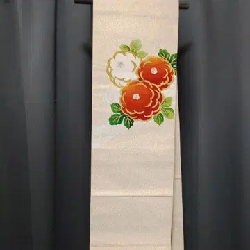 122 오비 나고야 오비 단이 마츠바 재단 꽃 무늬 일본 의류 기모노