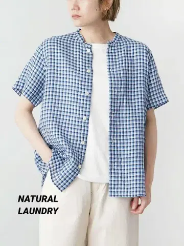 NATURAL LAUNDRY 선염 린넨 퍼머 셔츠