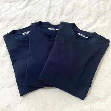 UNIQLO U 유니클로 에어리즘 코튼 크루넥 티셔츠 M 네이비