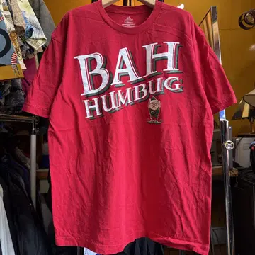미국 빈티지 BAH HUMBUG 티셔츠 빨간색