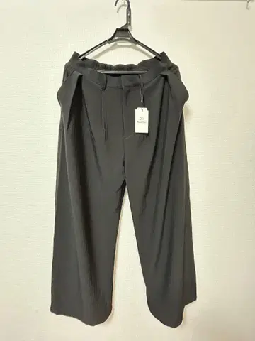 Regen Glanz 와이드 팬츠 블랙