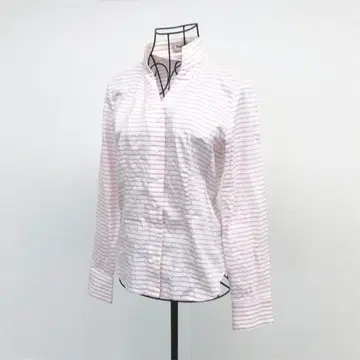 폴 스튜어트 셔츠 상의 핑크 보더 무늬 면 100% 캐주얼