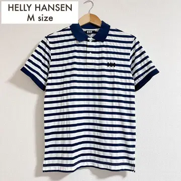 [새상품급] HELLY HANSEN 보더 피케 셔츠 M 네이비