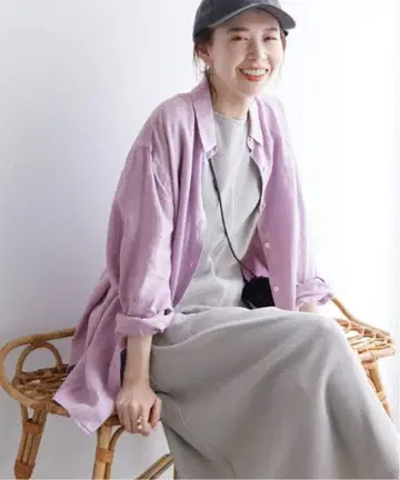 SLOBE IENA 린넨 프렌치 프론트 레귤러 셔츠