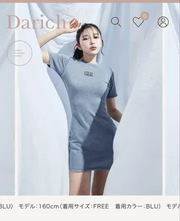 Darich 다리치 컷 데님 미니 원피스
