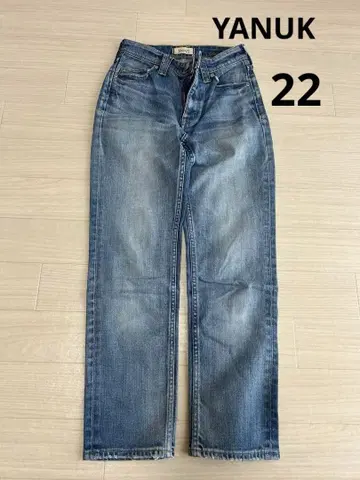 YANUK 스트레이트 데님 데님 블루 22