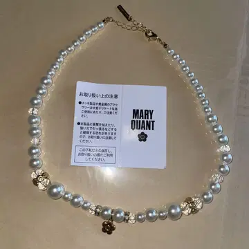 MARY QUANT 론델 펄 목걸이 골드