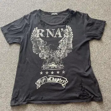 당일 발송 RNA's 블랙 티셔츠 데미지 가공 y2k 밴 티셔츠