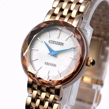 정가 73,000엔 CITIZEN EXCEED 컷 유리 손목시계 여성용
