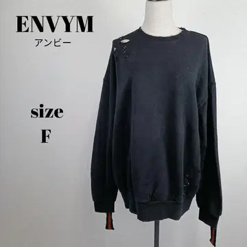 [ a1705 ] ENVYM 엠비 데미지 가공 맨투맨 티셔츠 F