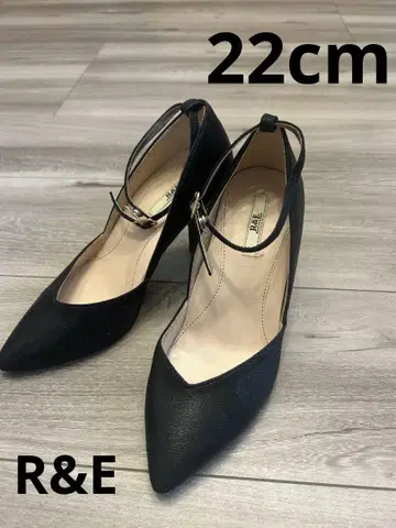 블랙 스틸레토 하이힐 R&E 22cm