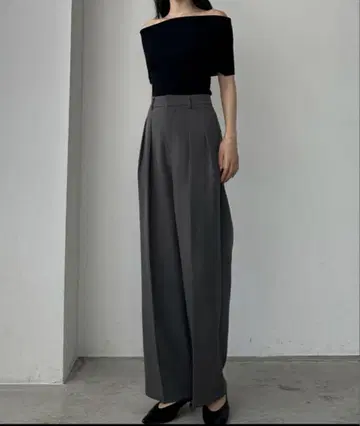 슬랙스 블랙 투턱 슬랙스