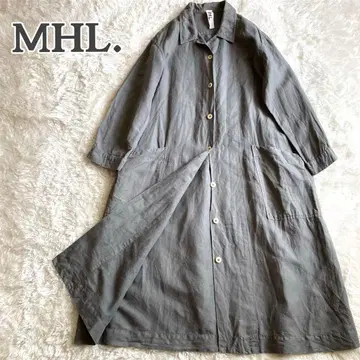 마가렛 호웰 MHL 코튼 린넨 셔츠 원피스 그레이 루즈핏
