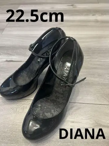 다이애나 블랙 하이힐 앵클 스트랩 22.5cm