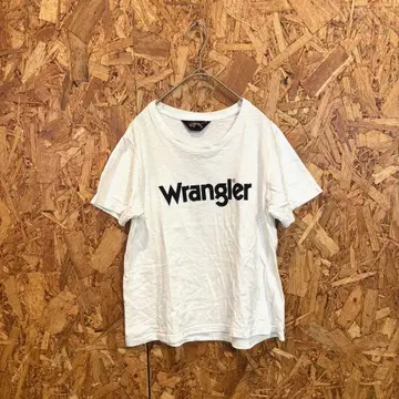 WRANGLER 랭글러 반팔 티셔츠 로고 프린트 화이트 여성용