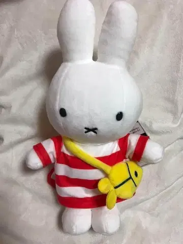 Miffy 봉제 인형 화이트/빨간색