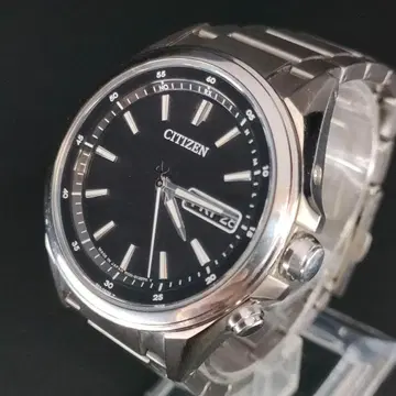 새상품급 CITIZEN 시티즌 아테사 블랙 실버 솔라 남성용