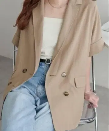 디스코트 테크 린넨 반팔 셔츠 자켓