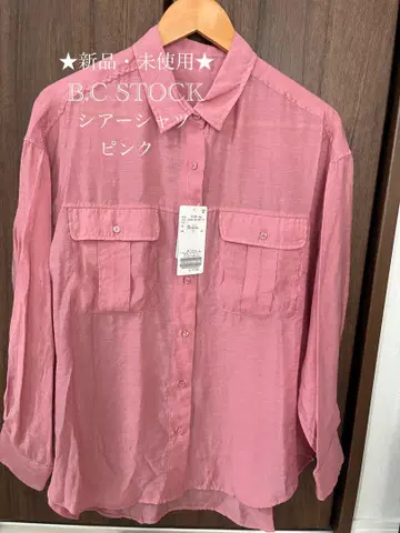 새상품 미사용 B.C STOCK 베이세스톡 시어 셔츠 핑크