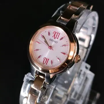 컨디션 최상 SEIKO 세이코 셀렉션 핑크 골드 솔라 손목시계
