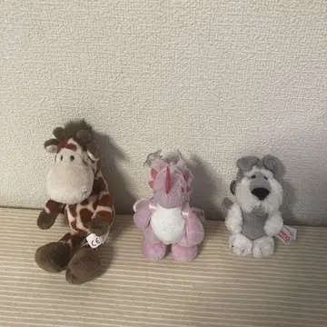 NICI 기린 봉제 인형, 핑크 드래곤과 슈나우저 개 키링