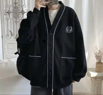 가디건 남성용 가을 넉넉한 캐주얼 세련된 V넥 무지 남녀