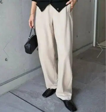 navy 베이지 와이드 팬츠 XL