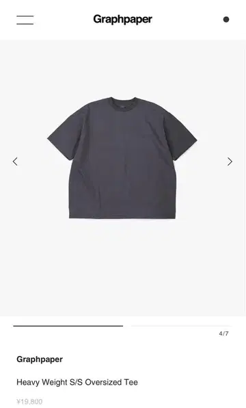 그라프페이퍼 헤비 웨이트 S/S 티셔츠 사이즈 1