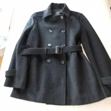 COMME CA 블랙 하프 코트 벨트 포함 사이즈 11 s1251
