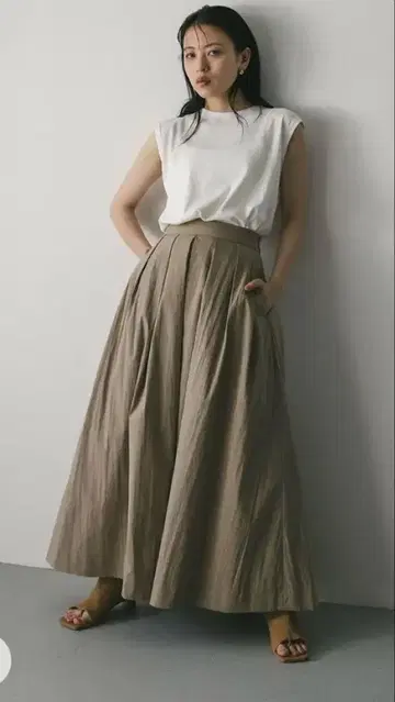 stylemixer 턱 플레어 스커트
