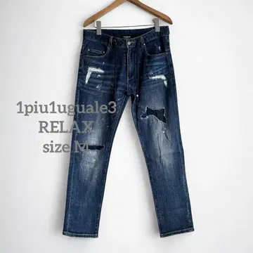 1250 1piu1uguale3 RELAX 데미지 리페어 데님 팬츠