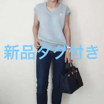 택 포함 새상품 블루 베스트 보더스 앳 발코니