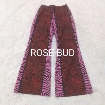 ROSE BUD 로즈버드 리프 프린트 세미 플레어 팬츠 M