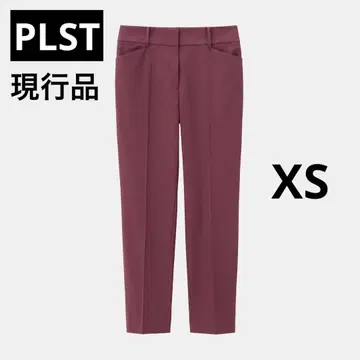 PLUS STYLE 스틱 팬츠 (린넨 블렌드) 와인 XS
