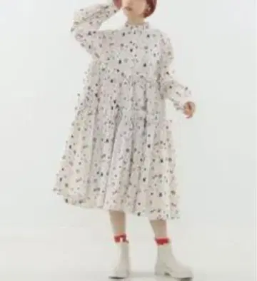 새상품 마미타스 mmts 볼륨 원피스 아이보리 고양이 날