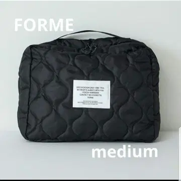 FORME 히가시하라 아키 퀼팅 트래블 파우치 중 블랙